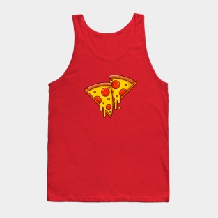 Pizza Melted Cartoon Vector Icon Illustration (2) Tank Top